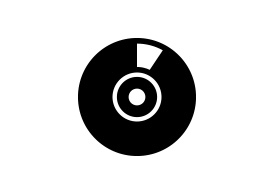 Black Simple CD Vector Icon