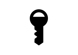 Black Simple Key Vector Icon