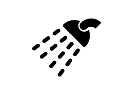 Black Simple Shower Icon