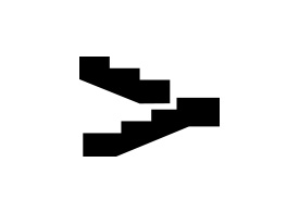 Black Simple Stairs Vector Icon