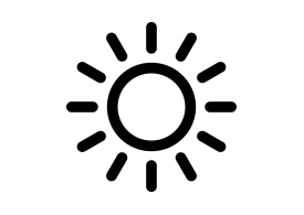 Black Simple Sun Icon