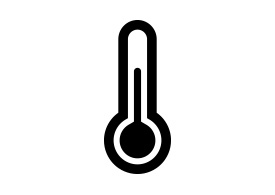 Black Simple Thermometer Icon