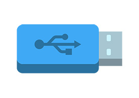 Blue USB Key Icon