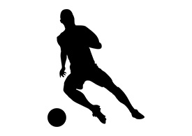 Football Player Black Vector Silhouette On White Background