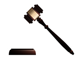 Realistic free vector wooden judge gavel