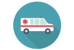 Ambulance Car Flat Vector Icon