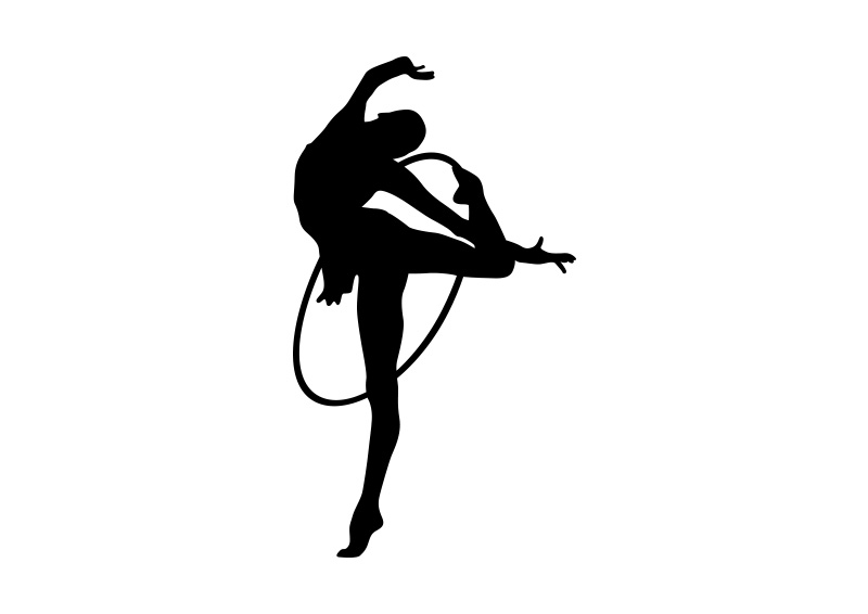 Set of rhythmic gymnastics silhouettes,gymnastics rhythmic performs with  hoop silhouette sport vector illustration,gymnastics rhythmic performs with  hoop - MasterBundles