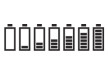 Set Of Battery Icons With 7 Charge Levels