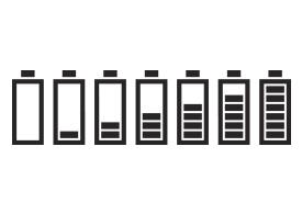 Set Of Battery Icons With 7 Charge Levels