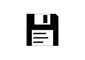 Black And White Floppy Disc Icon