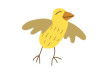 Cute Little Yellow Bird Vector Drawing