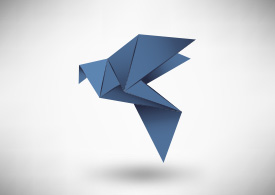Origami Blue Dove Vector