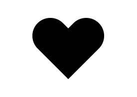 Simple Black Heart Vector Icon