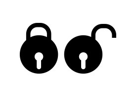 Simple Black Open And Closed Padlock Icons