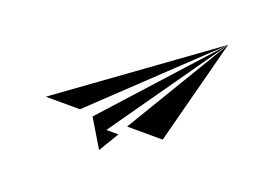 Simple Black Paper Plane Vector Icon