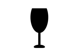 Simple Black Wine Glass Vector Icon