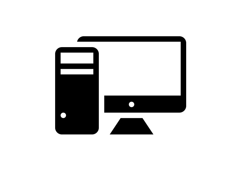 Desktop Computer With Screen Vector Icon