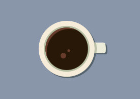 Flat Coffee Cup From Above