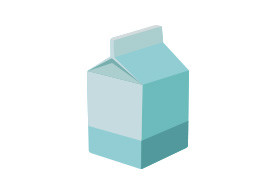 Flat Milk Carton Vector Illustration