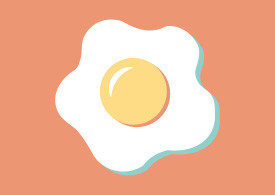 Fried Egg Flat Vector