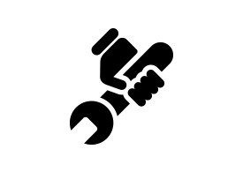 Hand Holding a Wrench Icon