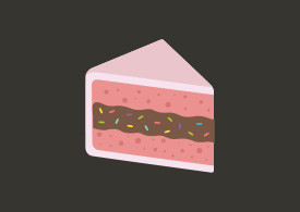 Pink Cake Vector Illustration