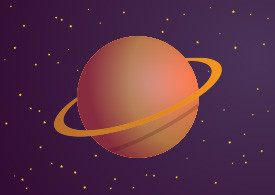 Planet With Ring Vector Illustration