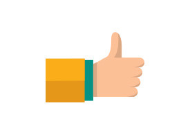 Thumbs Up Flat Vector Icon