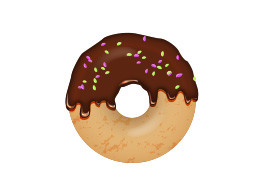Chocolate Sprinkles Donut Vector Illustration