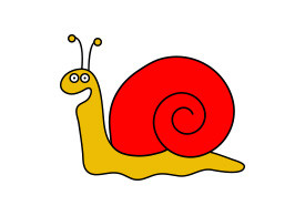 Snail Vector Cartoon Character