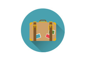 Travel Suitcase Flat Vector Icon