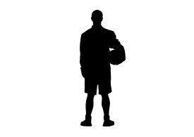 Basketball Player Holding Ball Vector Silhouette