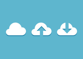 Cloud Upload And Download Flat Icons