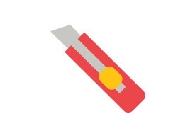 Cutter - Office Knife Flat Vector