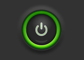 Green Power Button Vector Illustration