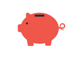 Piggy Bank Flat Vector Illustration