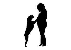 Pregnant Woman With Dog Silhouette