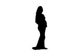 Pregnant Woman In Wedding Dress Silhouette