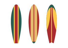 Surfboards Flat Vector