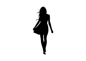 Woman In Dress Vector Silhouette