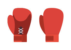 Boxing Gloves Flat Vector