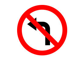 No Left Turn Restriction Vector Sign