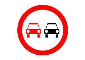 No Overtaking Road Sign Free Vector