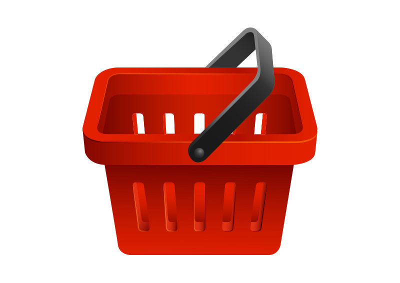 Red Shopping Basket Vector Icon - SuperAwesomeVectors