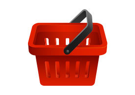 Red Shopping Basket Vector Icon