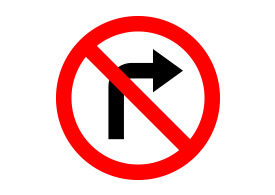 No Right Turn Restriction Vector Sign