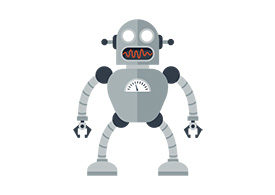 Cartoon Robot Free Vector Illustration