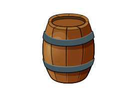 Cartoon Style Wooden Barrel Vector