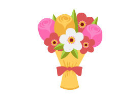 Bouquet Of Flowers Free Flat Vector