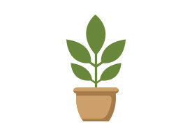 Potted Plant Flat Vector